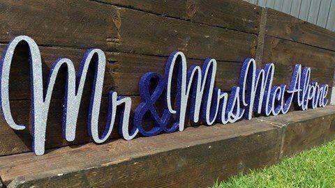 Mr & Mrs Surname Wooden Sign - Molossi