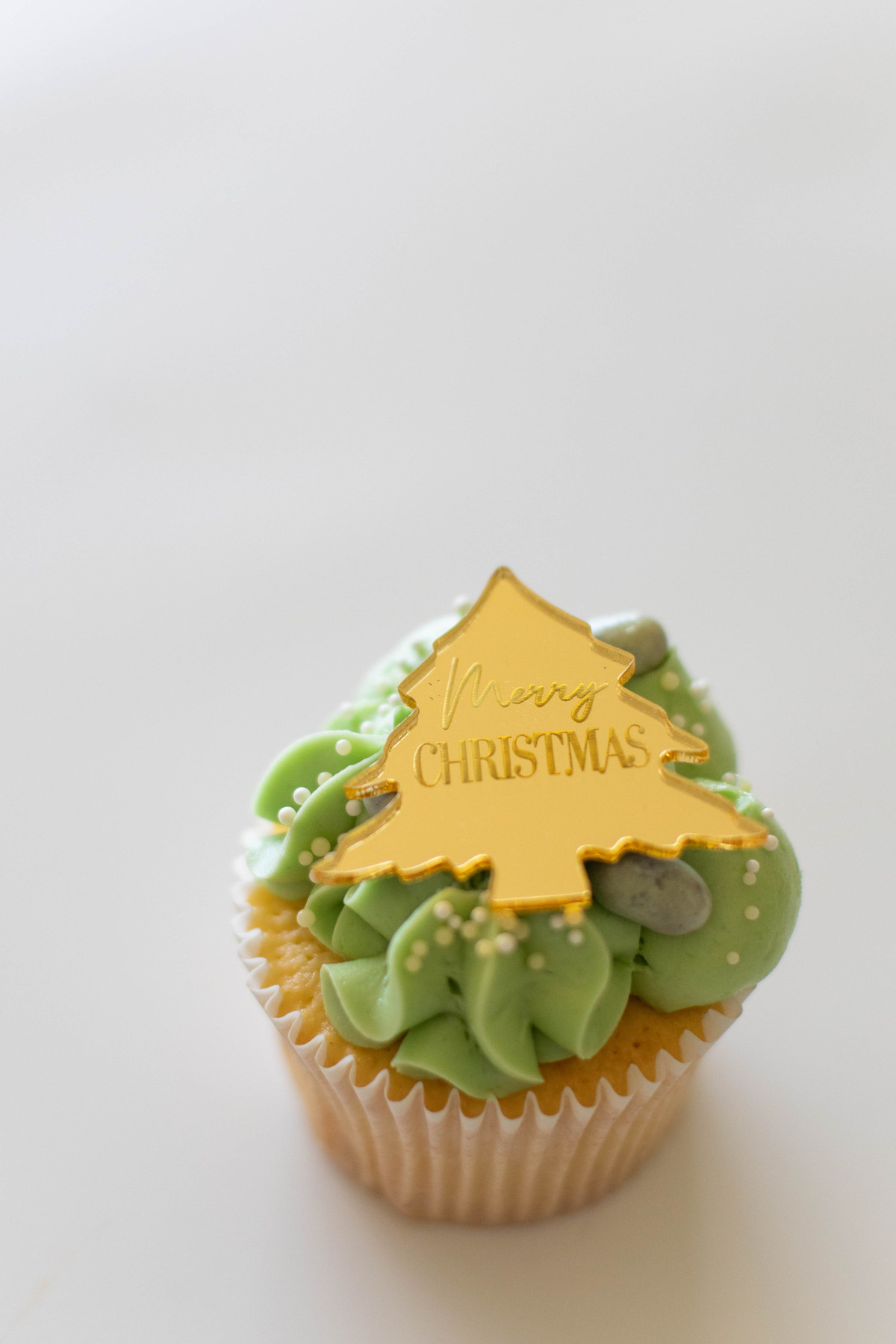 Cupcake Topper - Christmas Tree - Merry Christmas